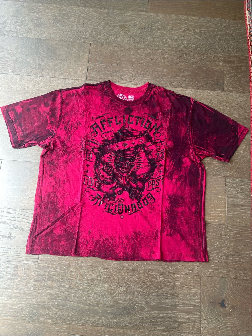 Affliction Men Red Graphic Tee size 4X